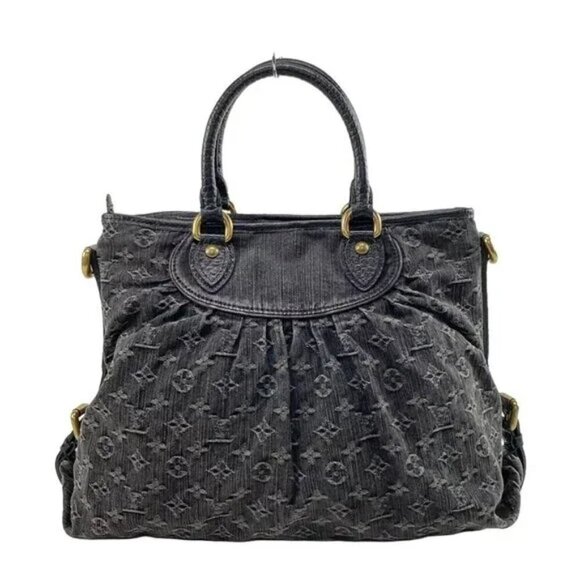 100% Authentic LOUIS VUITTON Neo Cabby GM Noir (Black) Monogram Denim 916-11924 - Picture 2 of 14